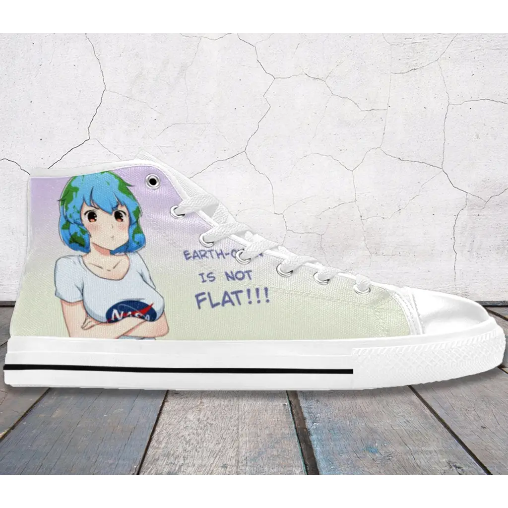 Earth Chan Anime Waifu Jokes Shoes High Top Sneakers