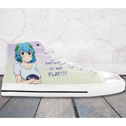 Earth Chan Anime Waifu Jokes Shoes High Top Sneakers