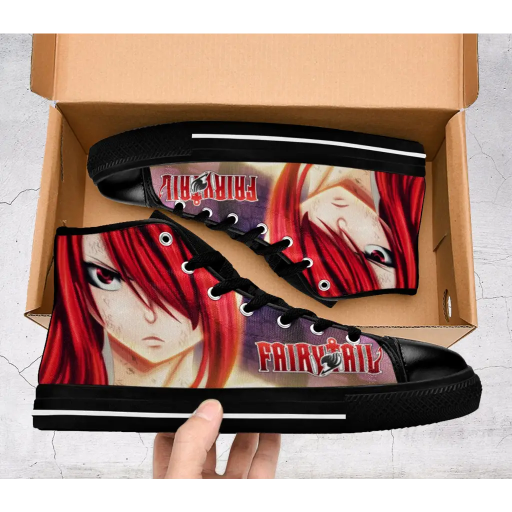 Fairy Tail Erza Scarlet Shoes High Top Sneakers