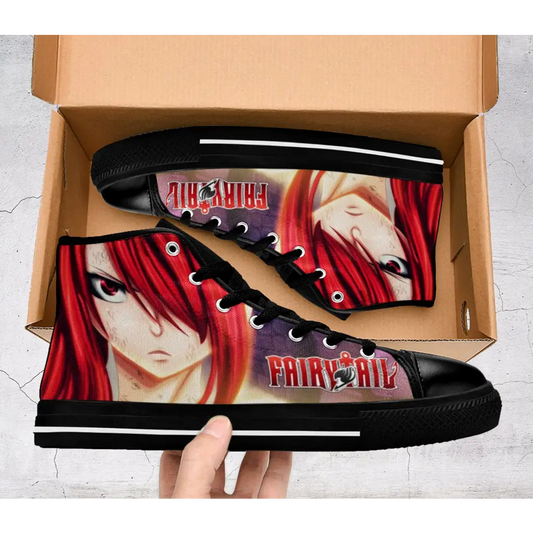 Fairy Tail Erza Scarlet Shoes High Top Sneakers