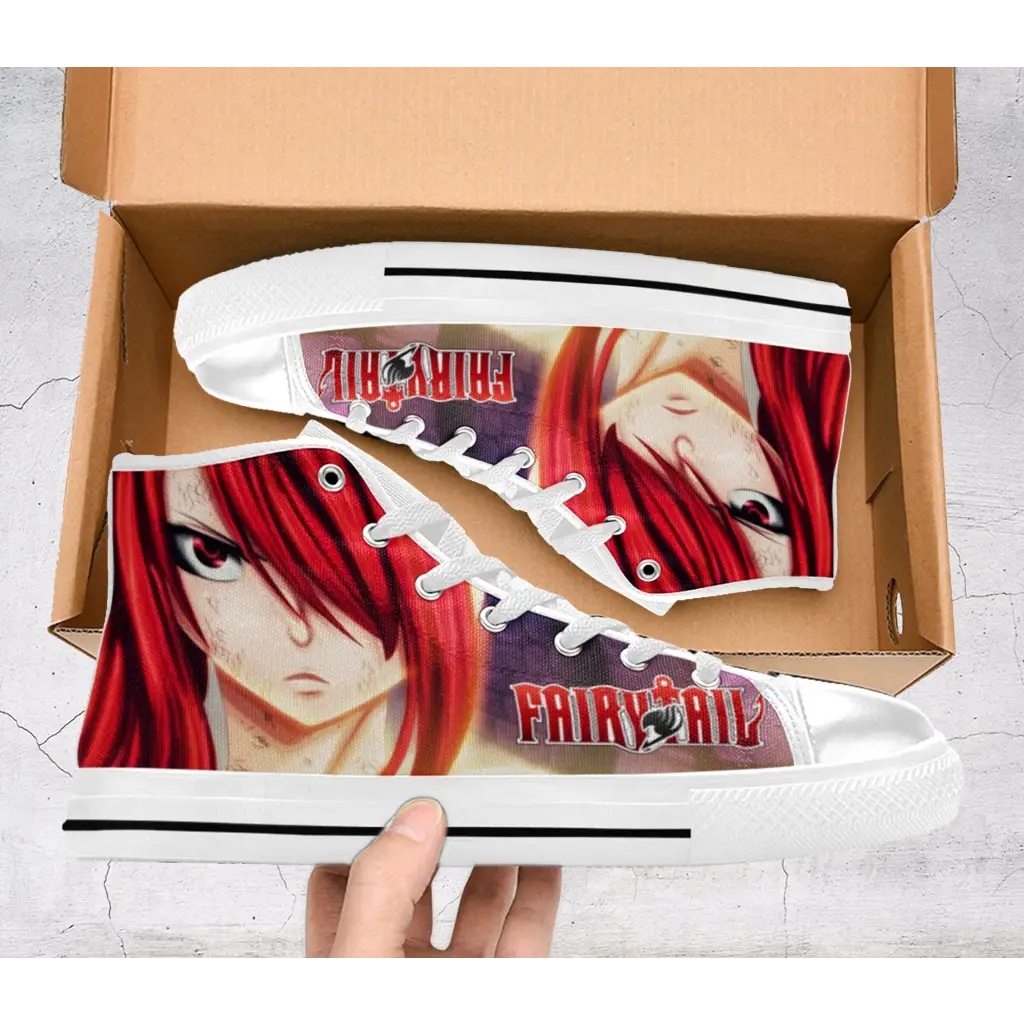 Fairy Tail Erza Scarlet Shoes High Top Sneakers