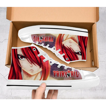 Fairy Tail Erza Scarlet Shoes High Top Sneakers