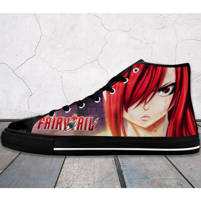 Fairy Tail Erza Scarlet Shoes High Top Sneakers