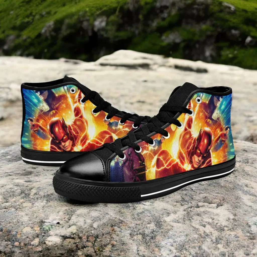 Flash Batman SuperGirl Justice League Custom High Top Sneakers Shoes