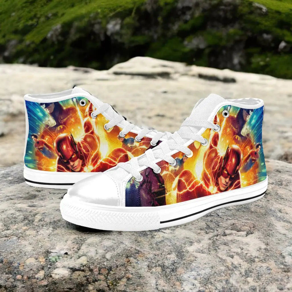 Flash Batman SuperGirl Justice League Custom High Top Sneakers Shoes