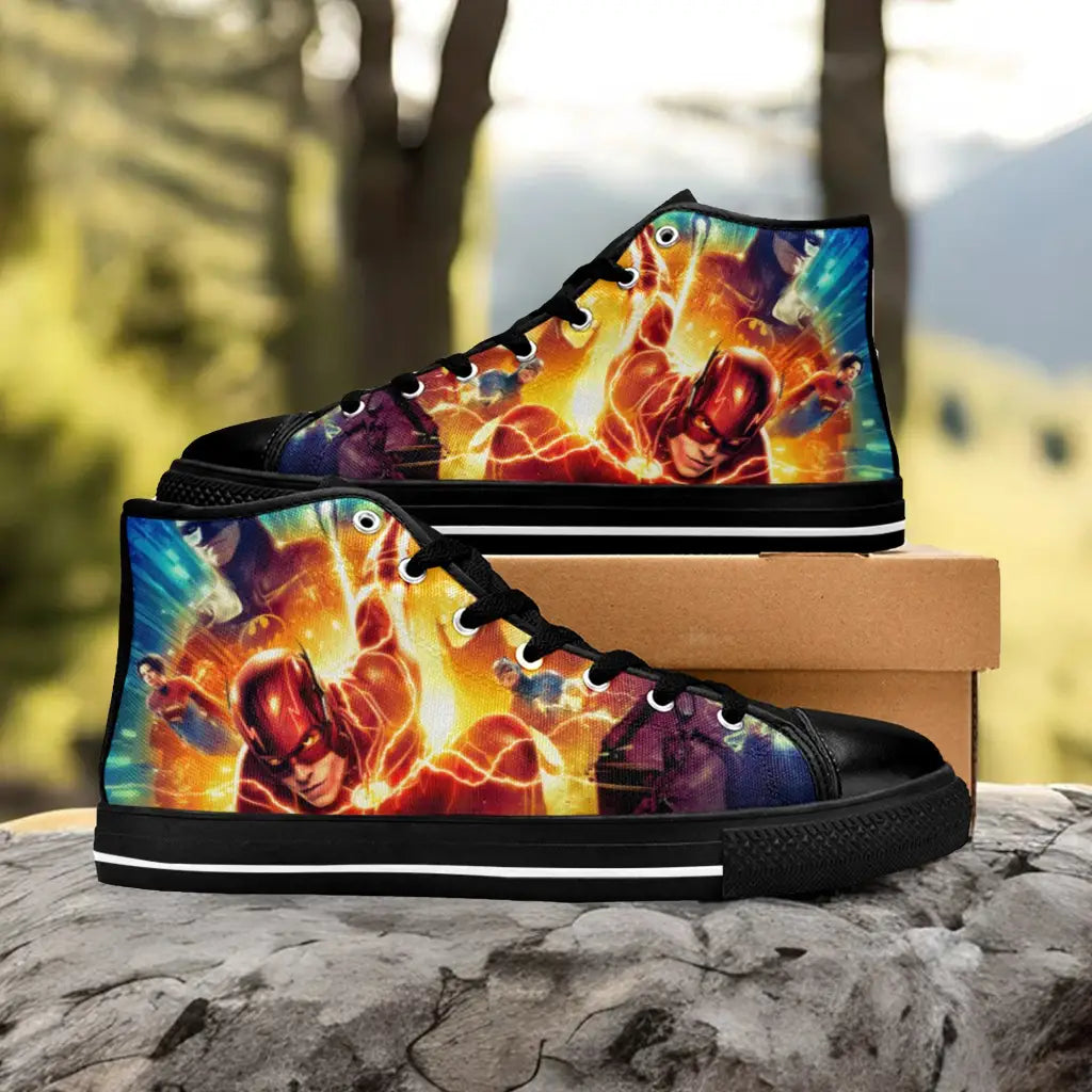 Flash Batman SuperGirl Justice League Custom High Top Sneakers Shoes