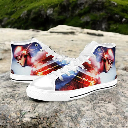 Flash Justice League Shoes High Top Sneakers for Kids and Adults -