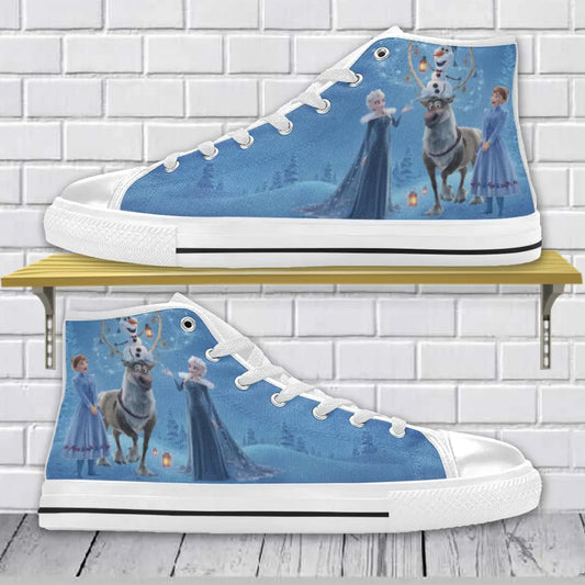 Frozen Shoes Elsa Anna Olaf Sven Winter Deer Shoes High Top Sneakers