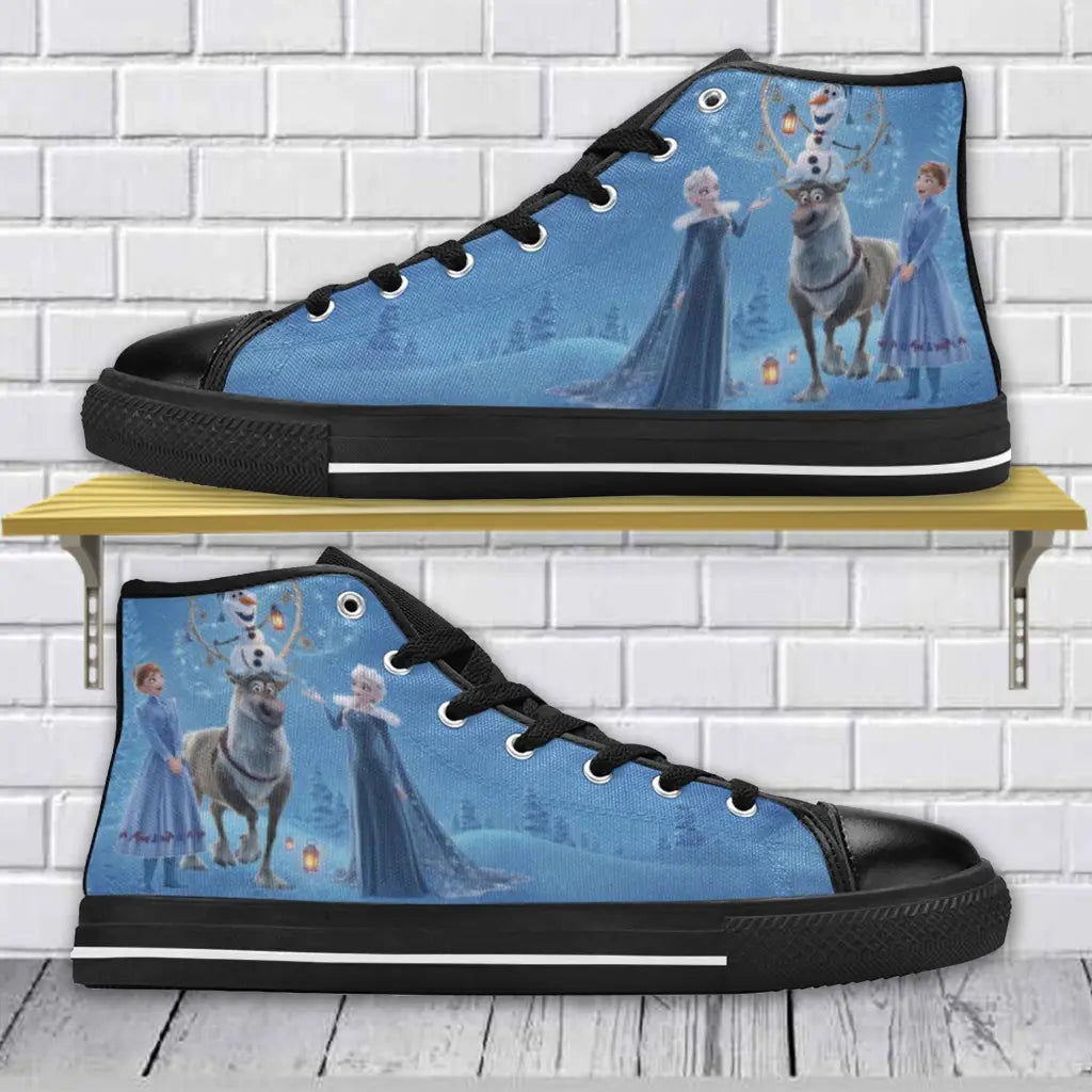 Frozen Shoes Elsa Anna Olaf Sven Winter Deer Shoes High Top Sneakers