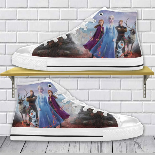 Frozen Shoes Elsa Anna Sven Olaf Shoes High Top Sneakers