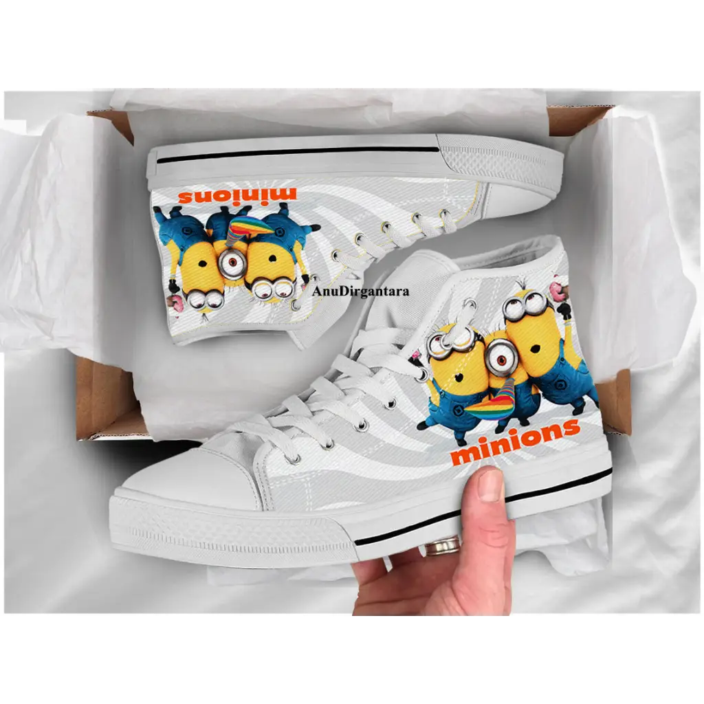 Funny Cute Minion Shoes High Top Sneakers