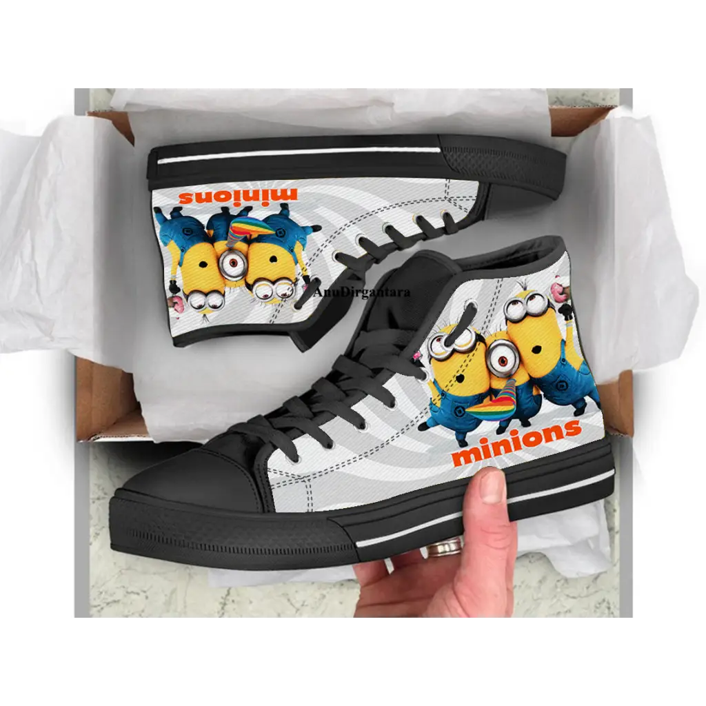 Funny Cute Minion Shoes High Top Sneakers