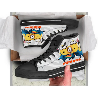 Funny Cute Minion Shoes High Top Sneakers