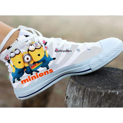 Funny Cute Minion Shoes High Top Sneakers