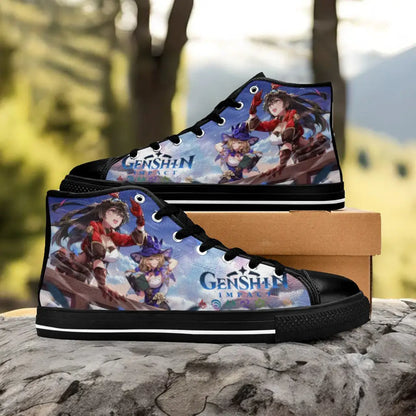 Genshin Impact Amber Lisa Shoes High Top Sneakers