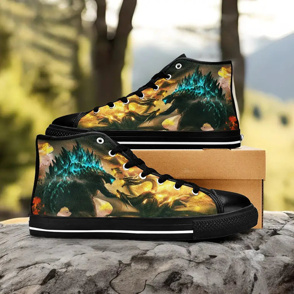 Godzilla and King Ghidorah Custom High Top Sneakers Shoes