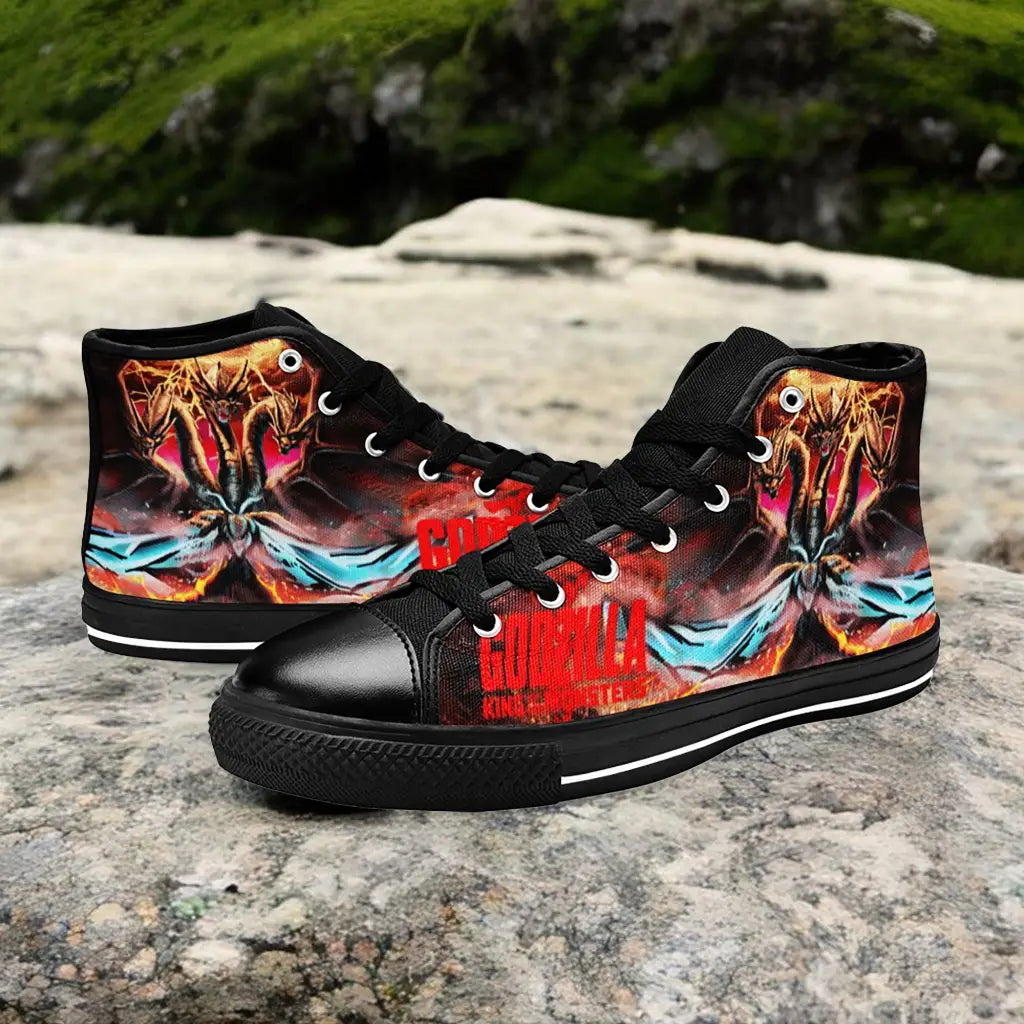 Godzilla and King Ghidorah Custom High Top Sneakers Shoes