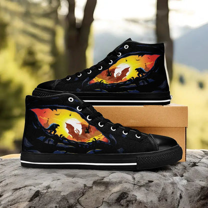 Godzilla and King Ghidorah Custom High Top Sneakers Shoes