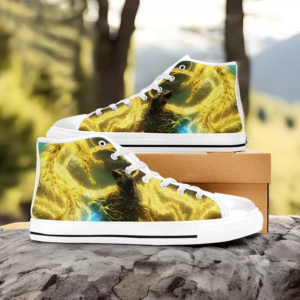 Godzilla and King Ghidorah Custom High Top Sneakers Shoes