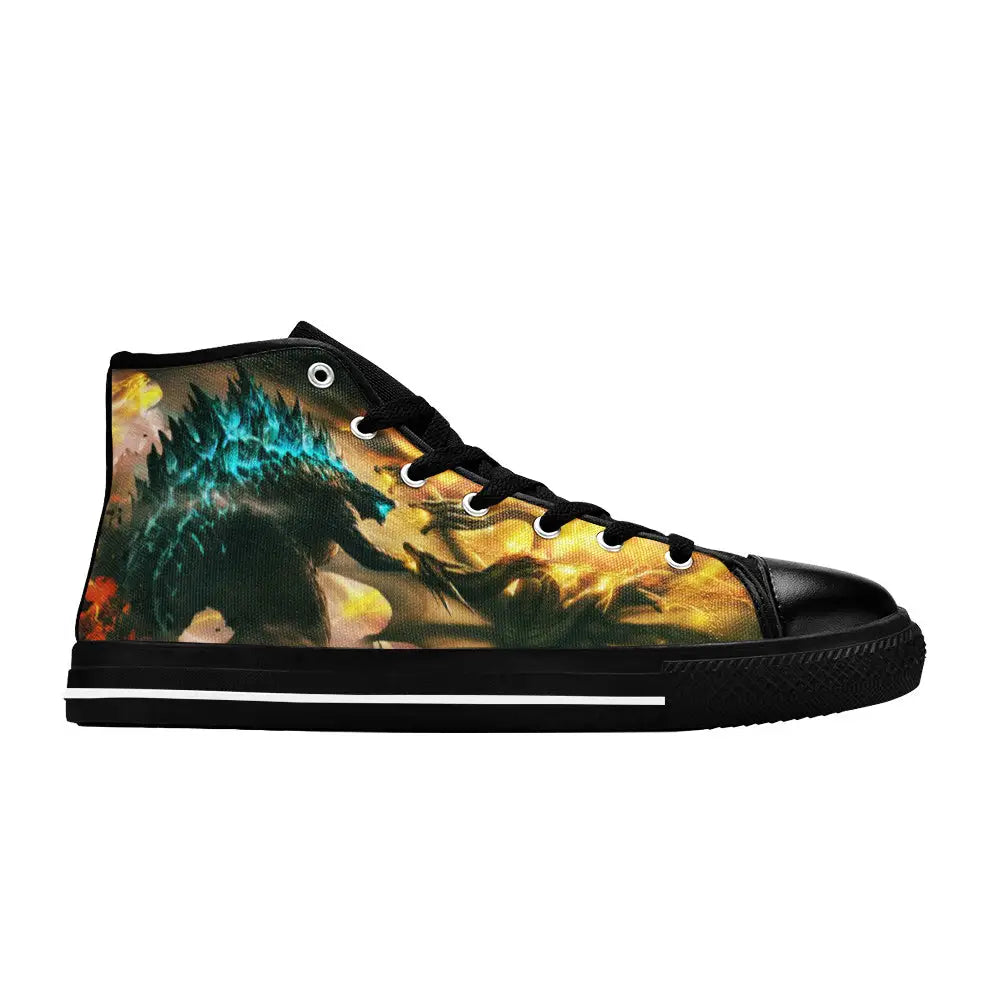 Godzilla and King Ghidorah Custom High Top Sneakers Shoes