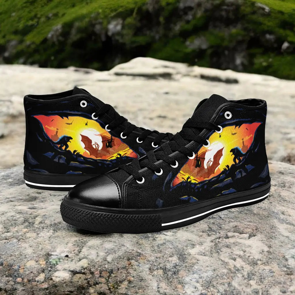 Godzilla and King Ghidorah Custom High Top Sneakers Shoes