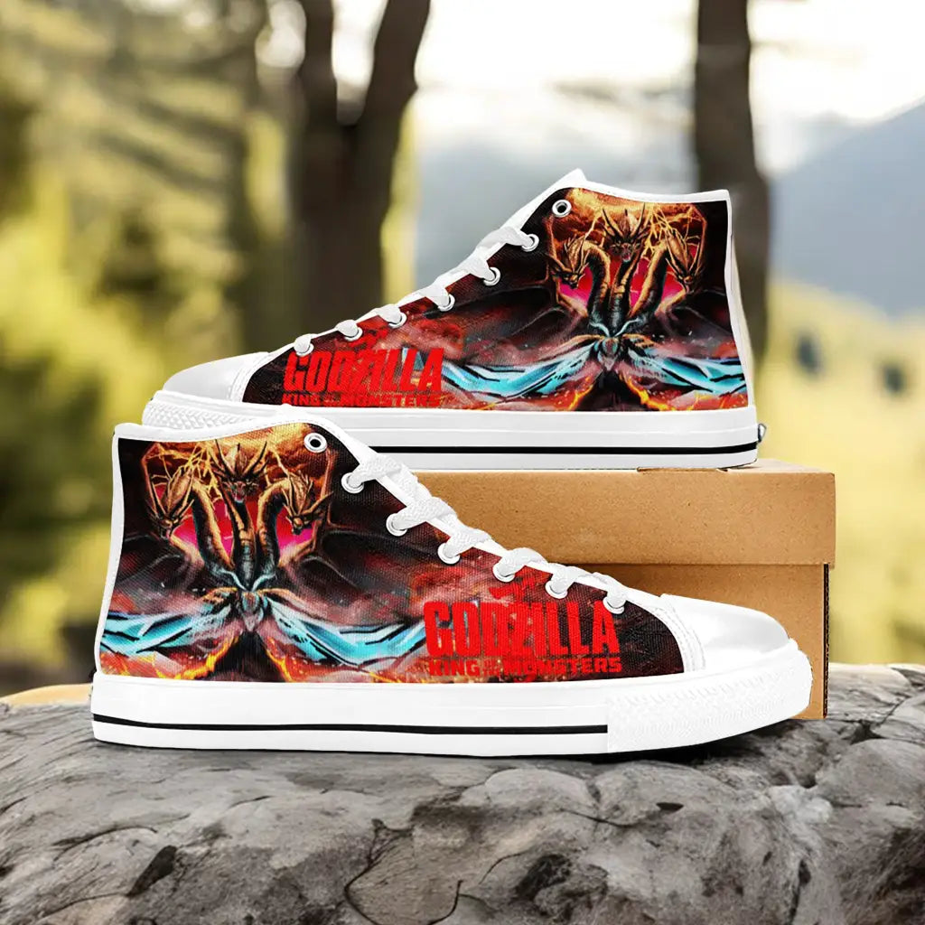 Godzilla and King Ghidorah Custom High Top Sneakers Shoes