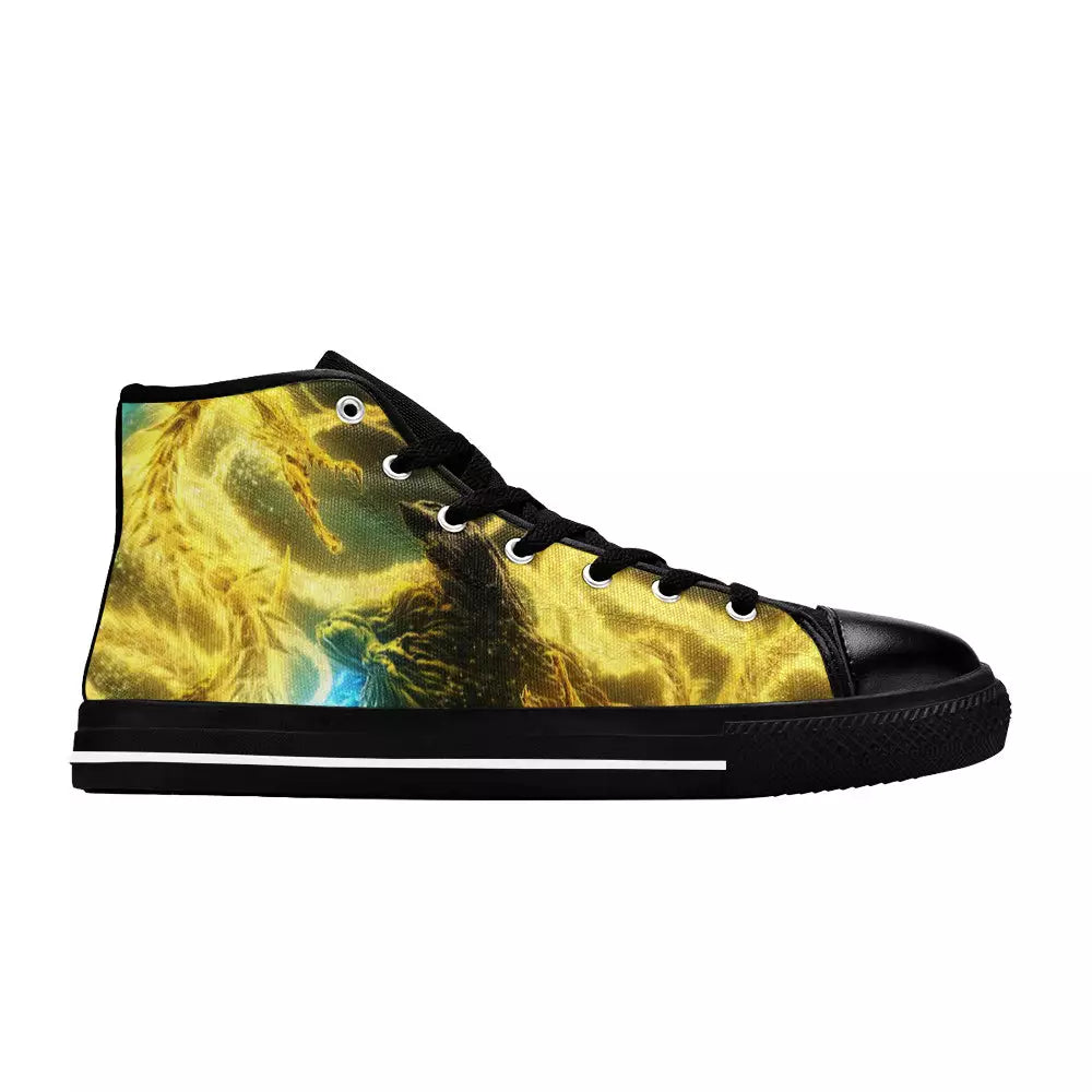 Godzilla and King Ghidorah Custom High Top Sneakers Shoes