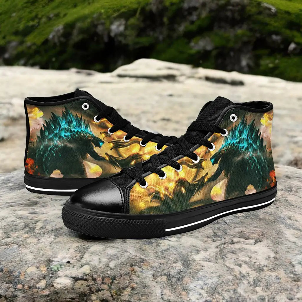 Godzilla and King Ghidorah Custom High Top Sneakers Shoes