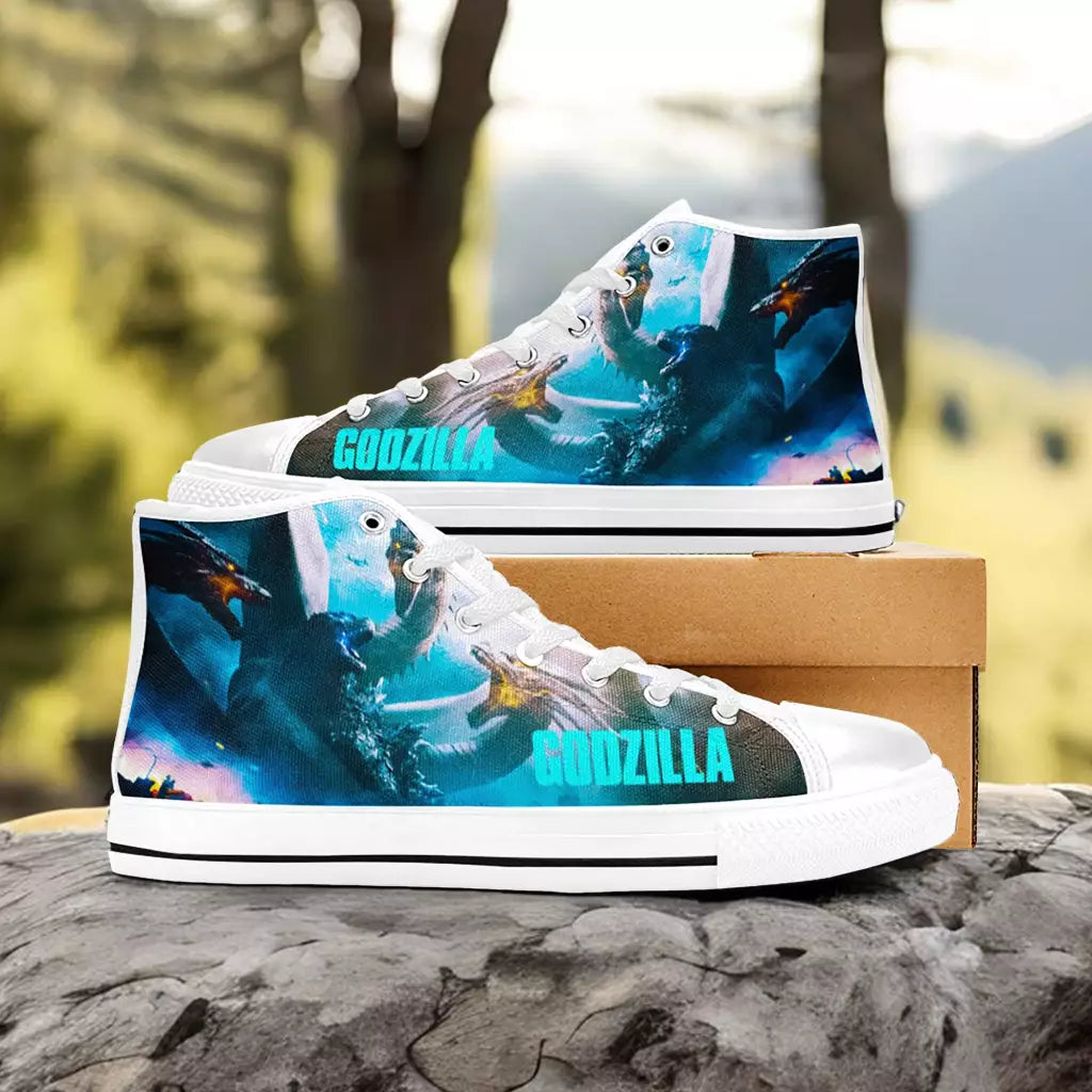 Godzilla and King Ghidorah Custom High Top Sneakers Shoes