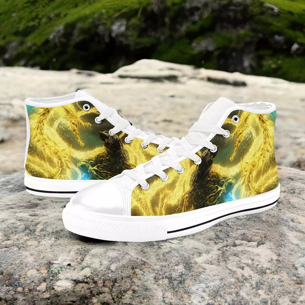 Godzilla and King Ghidorah Custom High Top Sneakers Shoes