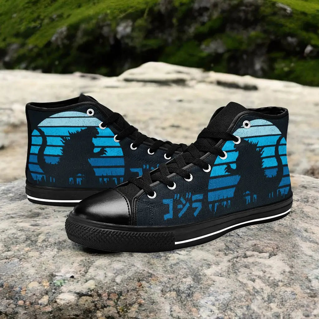 Godzilla King of the Monsters Kaiju Sunset Custom High Top Sneakers Shoes