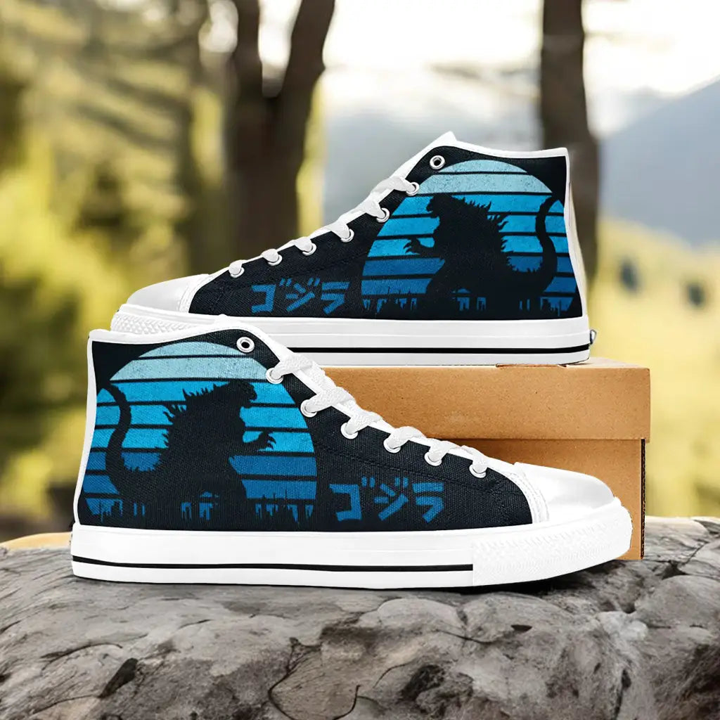 Godzilla King of the Monsters Kaiju Sunset Custom High Top Sneakers Shoes