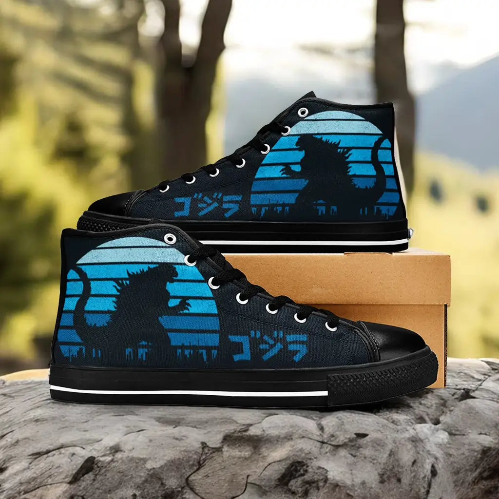 Godzilla King of the Monsters Kaiju Sunset Custom High Top Sneakers Shoes