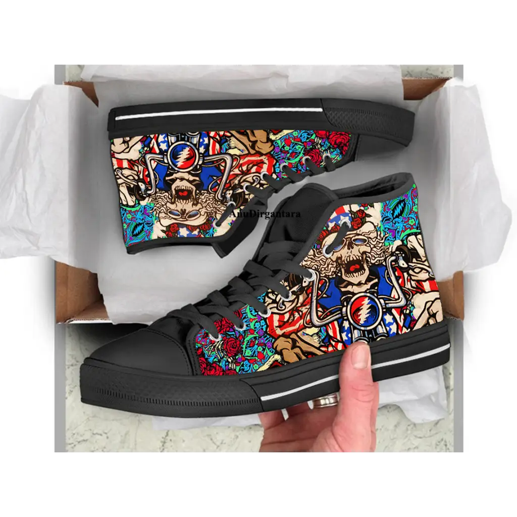 GRATEFUL DEAD Rock Band Motor Shoes High Top Sneakers