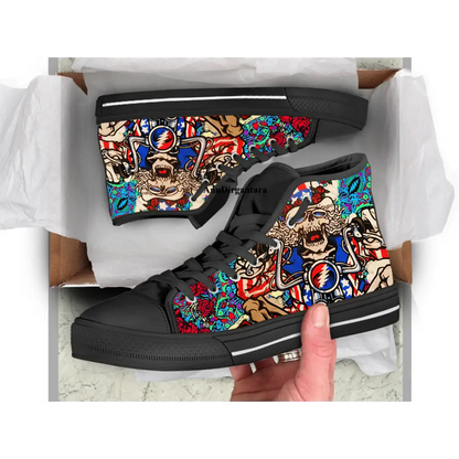 GRATEFUL DEAD Rock Band Motor Shoes High Top Sneakers