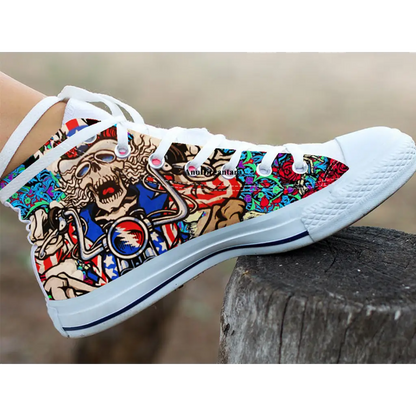 GRATEFUL DEAD Rock Band Motor Shoes High Top Sneakers