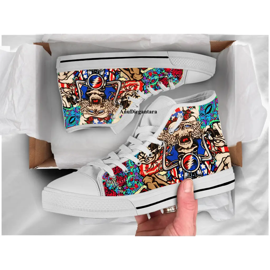 GRATEFUL DEAD Rock Band Motor Shoes High Top Sneakers