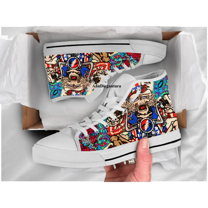 GRATEFUL DEAD Rock Band Motor Shoes High Top Sneakers