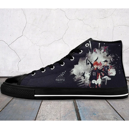 Haikyuu Hinata Fly High Raven Anime Shoes High Top Sneakers