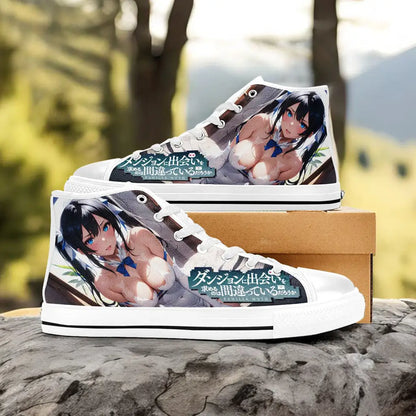 Hestia DanMachi Custom High Top Sneakers Shoes