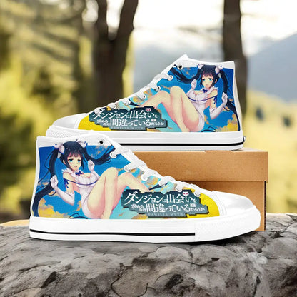 Hestia DanMachi Custom High Top Sneakers Shoes