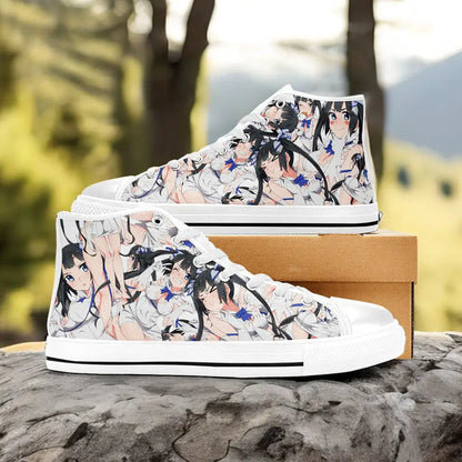 Hestia DanMachi Custom High Top Sneakers Shoes