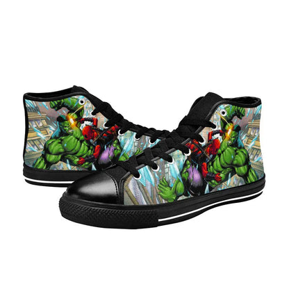 Hulk vs Deadpool Custom High Top Sneakers Shoes