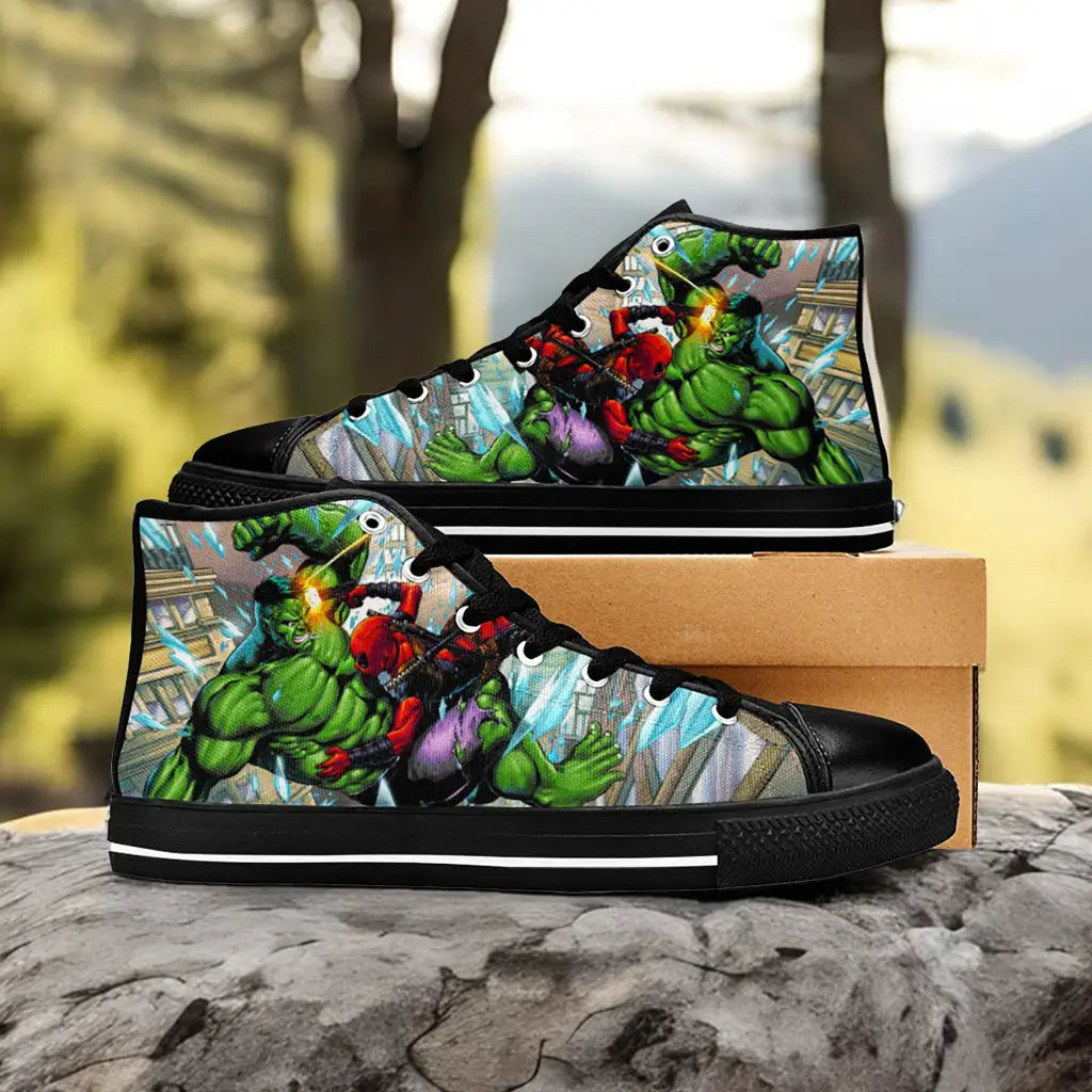 Hulk vs Deadpool Custom High Top Sneakers Shoes