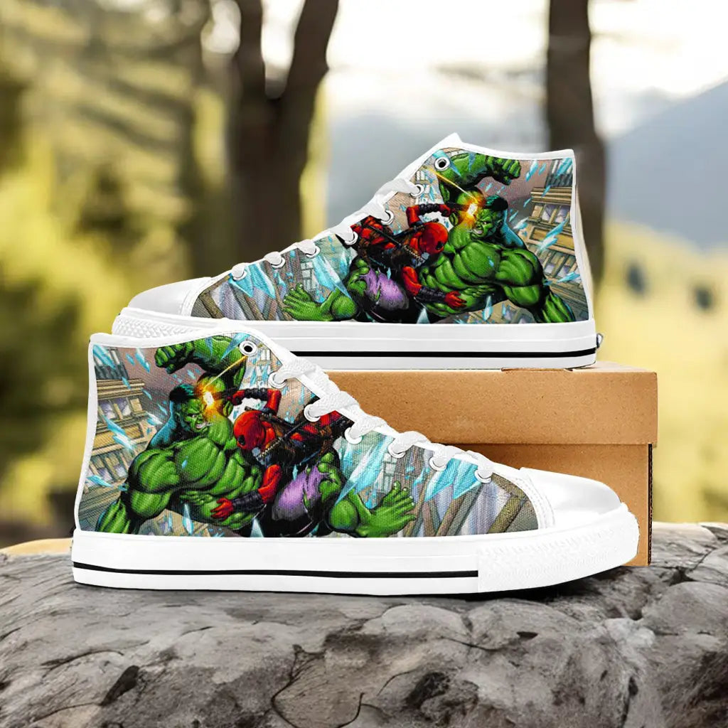 Hulk vs Deadpool Custom High Top Sneakers Shoes