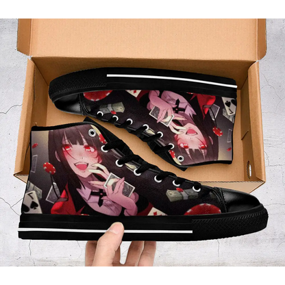 Kakegurui Compulsive Gambler Yumeko Jabami Custom High Top Sneakers for Adults, Kids, Men and Women | Anucustoms