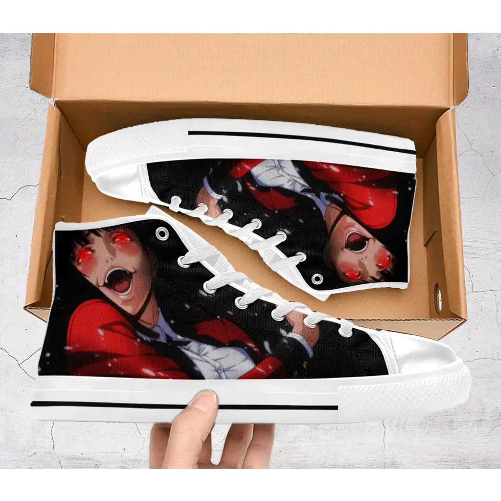 Kakegurui Compulsive Gambler Yumeko Jabami Custom High Top Sneakers for Adults, Kids, Men and Women | Anucustoms