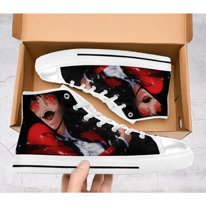 Kakegurui Compulsive Gambler Yumeko Jabami Custom High Top Sneakers for Adults, Kids, Men and Women | Anucustoms