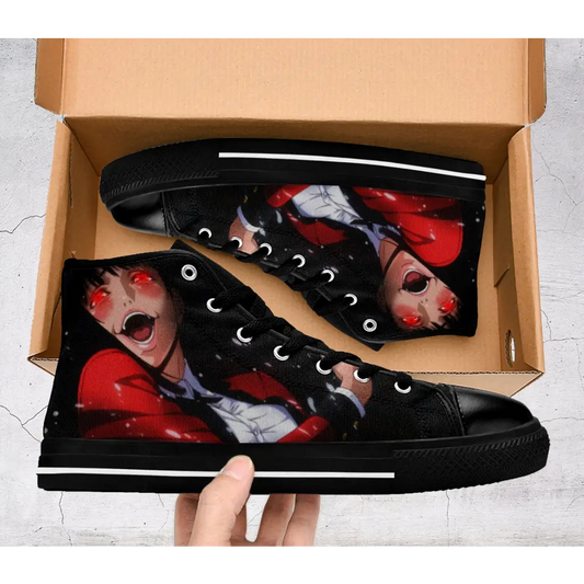 Kakegurui Compulsive Gambler Yumeko Jabami Custom High Top Sneakers for Adults, Kids, Men and Women | Anucustoms