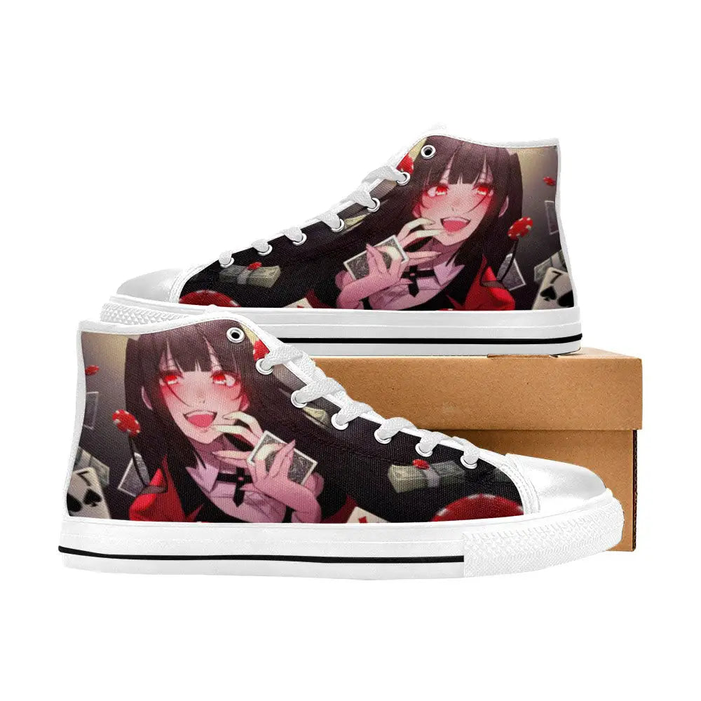 Kakegurui Compulsive Gambler Yumeko Jabami Custom High Top Sneakers for Adults, Kids, Men and Women | Anucustoms